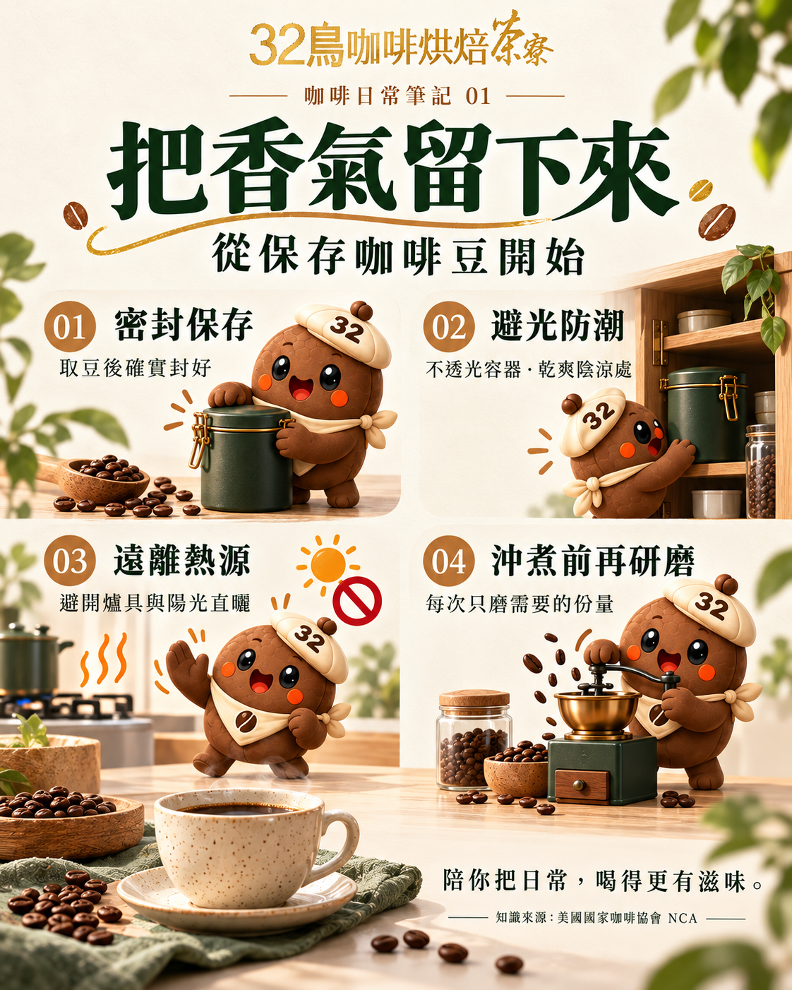 把香氣留下來，從保存咖啡豆開始